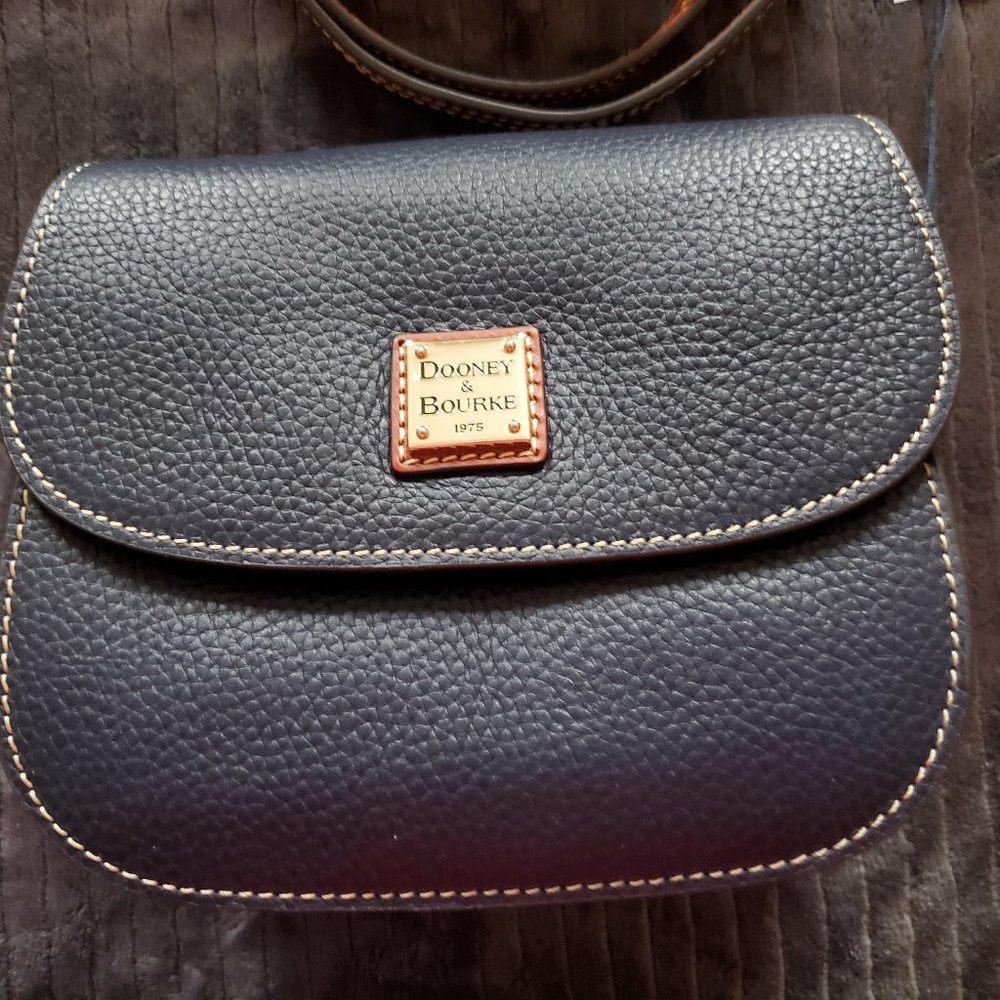 Dooney & Bourke Pebble Grain Saddle Crossbody Bag, Blue